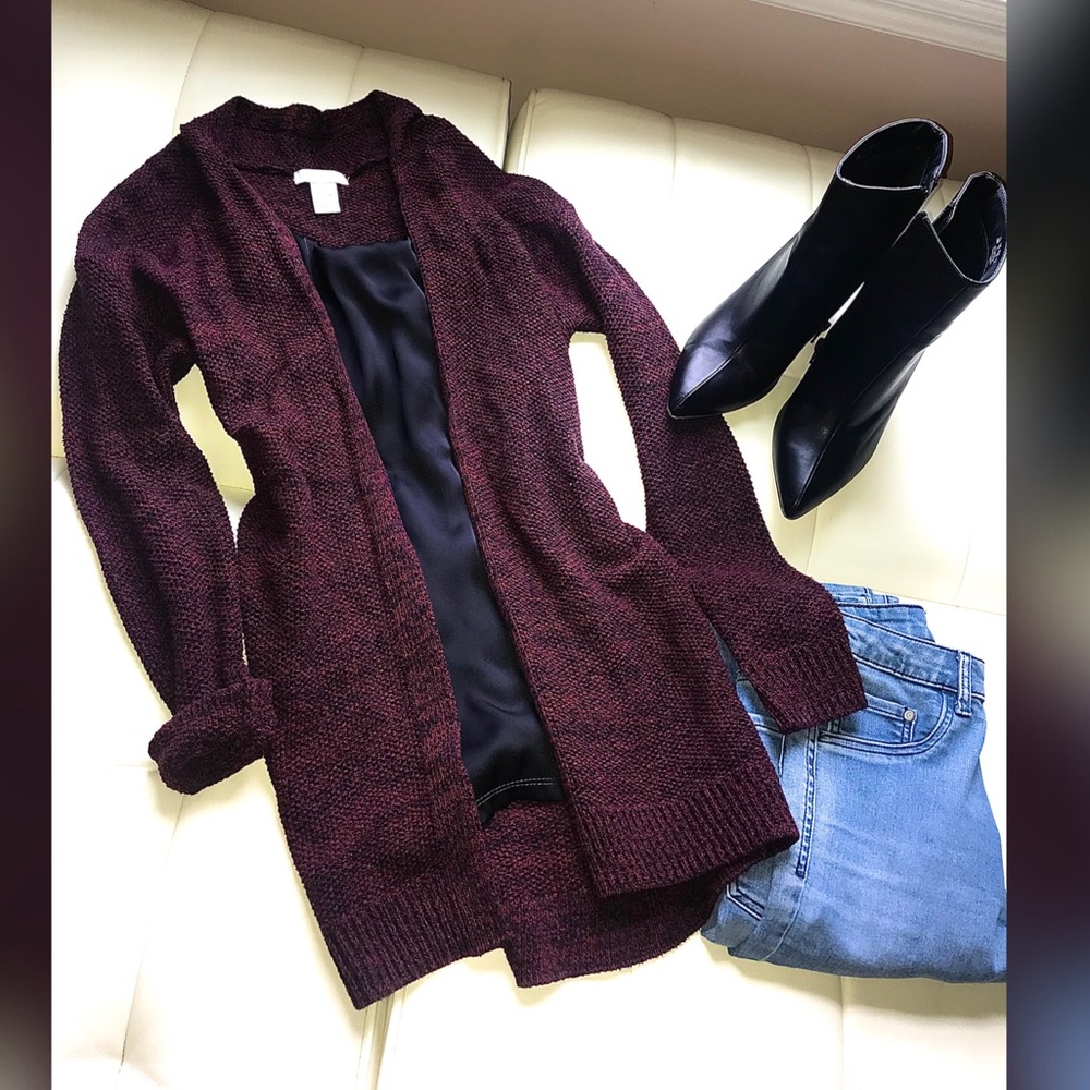 Maroon and black pullover sweater